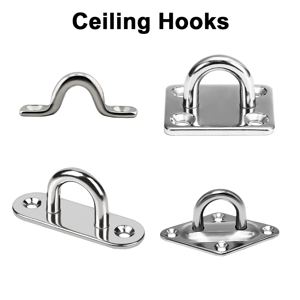 Móc treo thép không gỉ 304 chịu lực, hình vuông/elip, dùng cho tấm trần