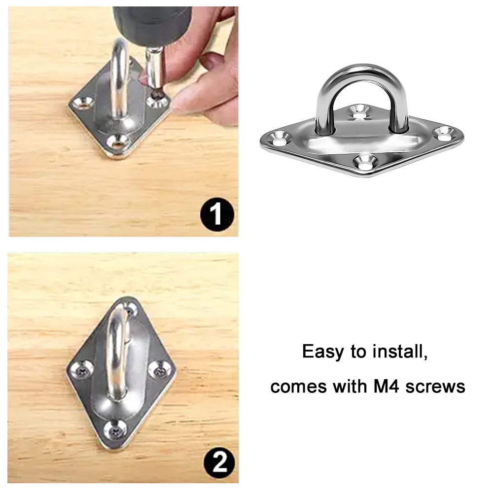 Móc treo thép không gỉ 304 chịu lực, hình vuông/elip, dùng cho tấm trần