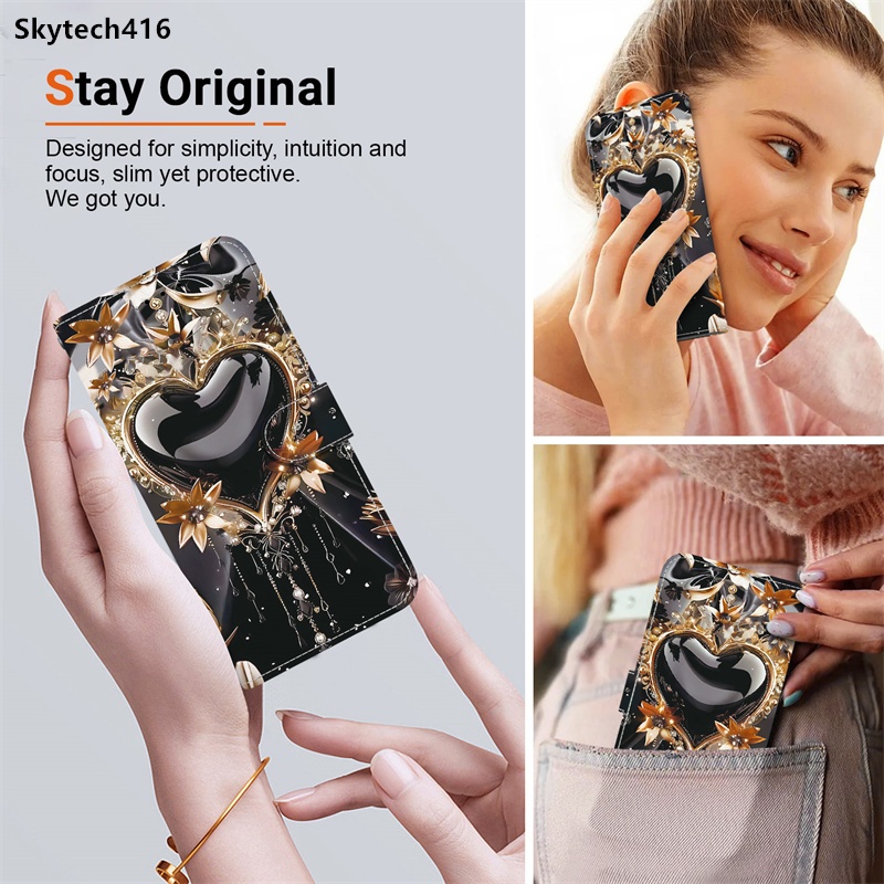 Ốp Lưng Cho Samsung Galaxy A20 A20S A23 A30 A30S A31 A32 A33 A40 4G 5G Ốp Lưng Khe Cắm Thẻ Kiểu Đứng Chống Rơi Ví Da PU Flip Bảo Vệ