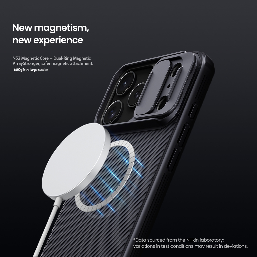 Nillkin Cho Apple iPhone 17 Pro Max Air Camshield Từ PC TPU Bảo Vệ Ống Kính Máy Ảnh Trượt Trượt Nam Châm Chống Sốc Ốp Lưng Cứng Vỏ Điện Thoại Vỏ Bảo Vệ