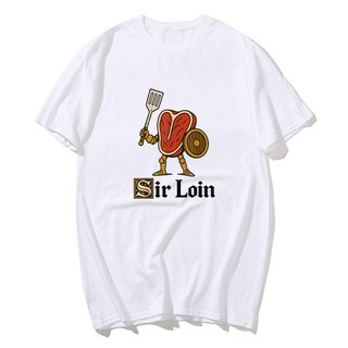 Sir Loin Ngộ nghĩnh Sirloin Hiệp Sĩ Pun Steak Meme Áo nam Nữ 100% Cotton Áo Sơ Mi Tay Ngắn Áo Size S-XXL