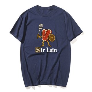 Sir Loin Ngộ nghĩnh Sirloin Hiệp Sĩ Pun Steak Meme Áo nam Nữ 100% Cotton Áo Sơ Mi Tay Ngắn Áo Size S-XXL