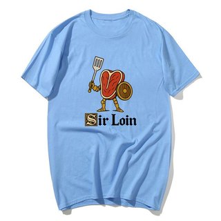 Sir Loin Ngộ nghĩnh Sirloin Hiệp Sĩ Pun Steak Meme Áo nam Nữ 100% Cotton Áo Sơ Mi Tay Ngắn Áo Size S-XXL