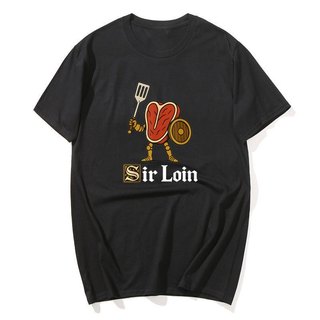 Sir Loin Ngộ nghĩnh Sirloin Hiệp Sĩ Pun Steak Meme Áo nam Nữ 100% Cotton Áo Sơ Mi Tay Ngắn Áo Size S-XXL