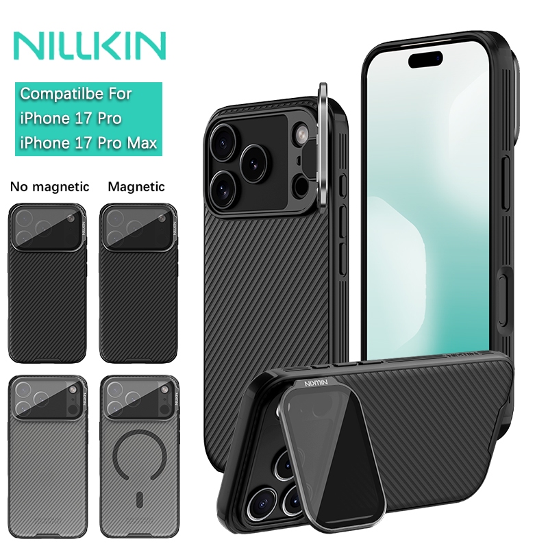 Nillkin Cho iPhone 17 Pro Max Camshield ProP PC TPU Chống Sốc Nam Châm Từ Tính Bảo Vệ Ống Kính Máy Ảnh Chân Đế Ốp Lưng Cứng Vỏ Điện Thoại Vỏ