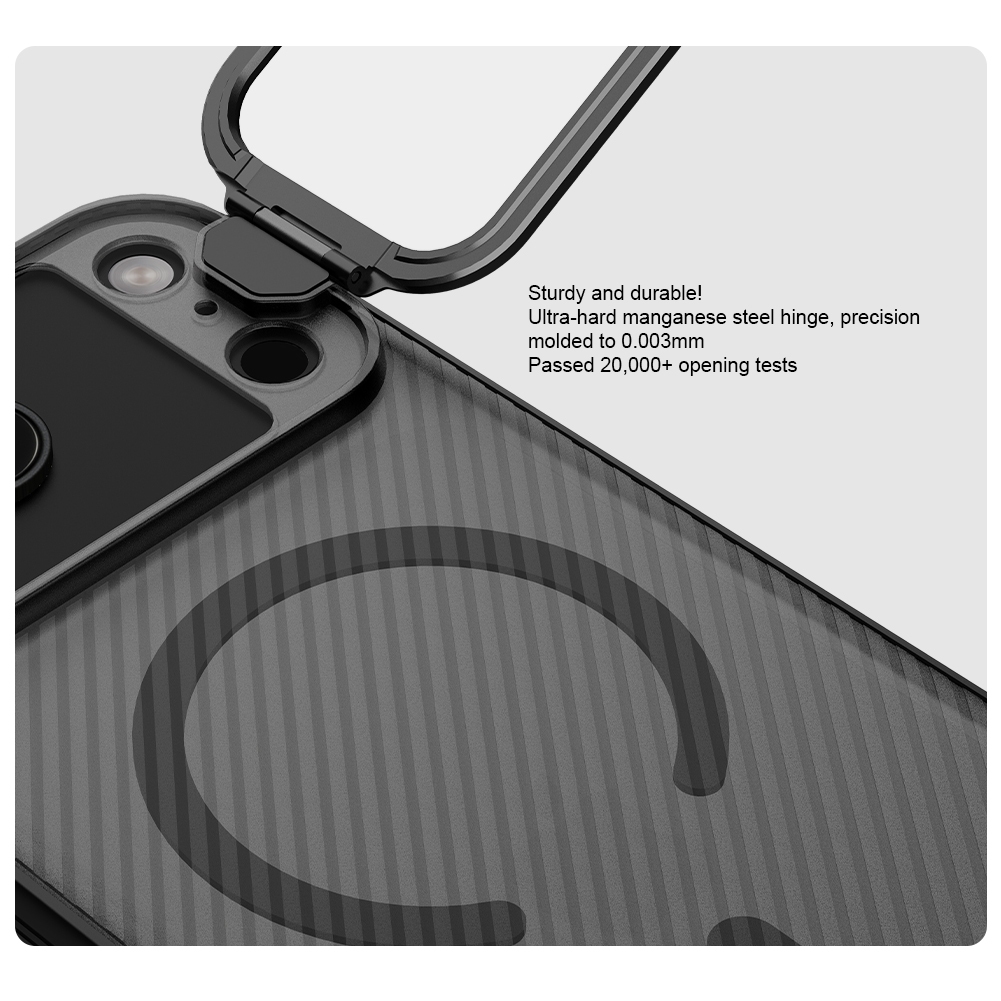 Nillkin Cho iPhone 17 Pro Max Camshield ProP PC TPU Chống Sốc Nam Châm Từ Tính Bảo Vệ Ống Kính Máy Ảnh Chân Đế Ốp Lưng Cứng Vỏ Điện Thoại Vỏ