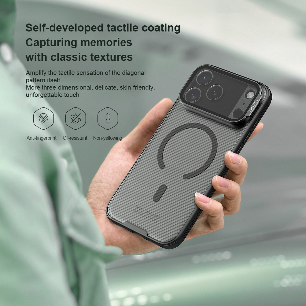 Nillkin Cho iPhone 17 Pro Max Camshield ProP PC TPU Chống Sốc Nam Châm Từ Tính Bảo Vệ Ống Kính Máy Ảnh Chân Đế Ốp Lưng Cứng Vỏ Điện Thoại Vỏ