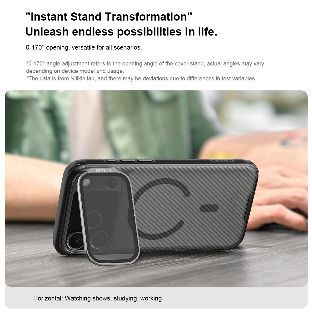 Nillkin Cho iPhone 17 Pro Max Camshield ProP PC TPU Chống Sốc Nam Châm Từ Tính Bảo Vệ Ống Kính Máy Ảnh Chân Đế Ốp Lưng Cứng Vỏ Điện Thoại Vỏ