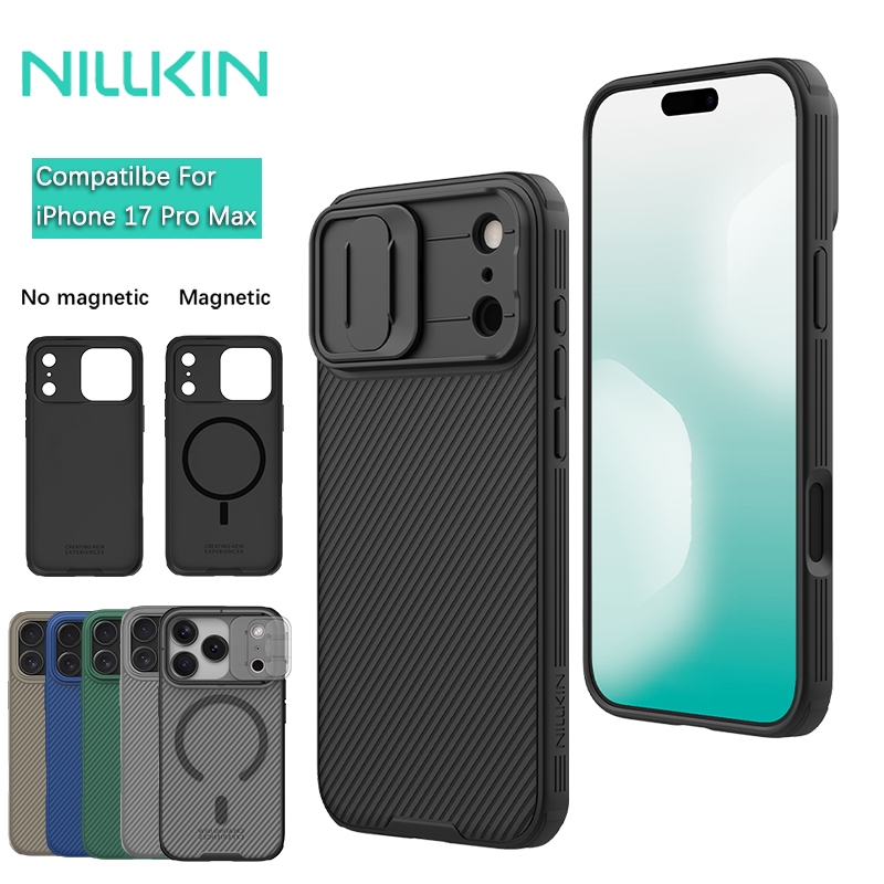 Nillkin Cho Apple iPhone 17 Pro Max Air Camshield Từ PC TPU Bảo Vệ Ống Kính Máy Ảnh Trượt Trượt Nam Châm Chống Sốc Ốp Lưng Cứng Vỏ Điện Thoại Vỏ Bảo Vệ
