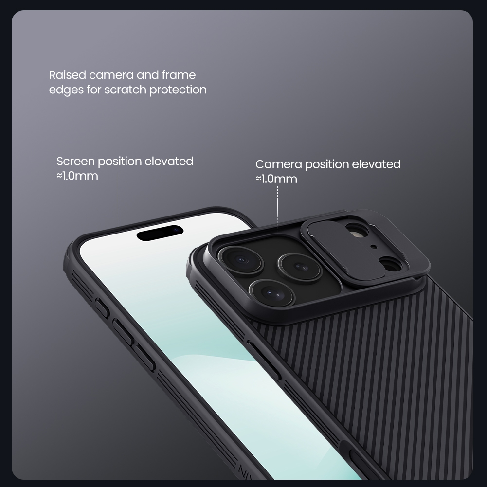 Nillkin Cho Apple iPhone 17 Pro Max Air Camshield Từ PC TPU Bảo Vệ Ống Kính Máy Ảnh Trượt Trượt Nam Châm Chống Sốc Ốp Lưng Cứng Vỏ Điện Thoại Vỏ Bảo Vệ