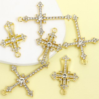 10 Chiếc Phong Cách Baroque Ánh Sáng Sang Trọng Đầy Sao Cross Charms Với Đá Lấp Lánh, Mặt Dây Hợp Kim Kẽm Tinh Tế Cho DIY Vòng Cổ Quyến Rũ Bông Tai Móc Khóa Dây Thắt Lưng Và Hơn Thế nữa