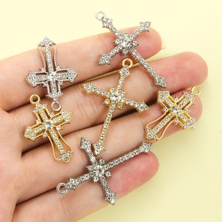 10 Chiếc Phong Cách Baroque Ánh Sáng Sang Trọng Đầy Sao Cross Charms Với Đá Lấp Lánh, Mặt Dây Hợp Kim Kẽm Tinh Tế Cho DIY Vòng Cổ Quyến Rũ Bông Tai Móc Khóa Dây Thắt Lưng Và Hơn Thế nữa