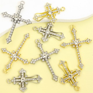 10 Chiếc Phong Cách Baroque Ánh Sáng Sang Trọng Đầy Sao Cross Charms Với Đá Lấp Lánh, Mặt Dây Hợp Kim Kẽm Tinh Tế Cho DIY Vòng Cổ Quyến Rũ Bông Tai Móc Khóa Dây Thắt Lưng Và Hơn Thế nữa
