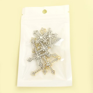 10 Chiếc Phong Cách Baroque Ánh Sáng Sang Trọng Đầy Sao Cross Charms Với Đá Lấp Lánh, Mặt Dây Hợp Kim Kẽm Tinh Tế Cho DIY Vòng Cổ Quyến Rũ Bông Tai Móc Khóa Dây Thắt Lưng Và Hơn Thế nữa