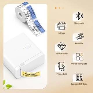 Unismar Máy in nhãn di động D12 Bluetooth, không dây, cắt tự động, in mã vạch, tên giá, nhãn dán mini