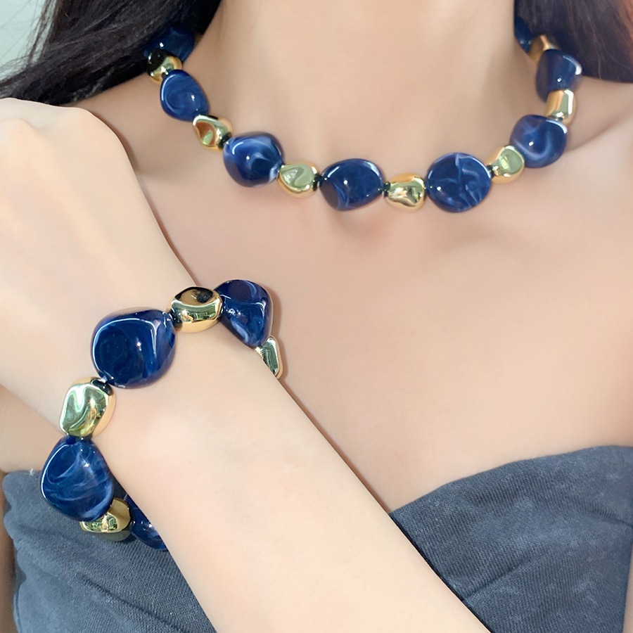 Vòng cổ thời trang đính cườm nhuộm không đều, xu hướng cổ điển mới, phù hợp cho nữ