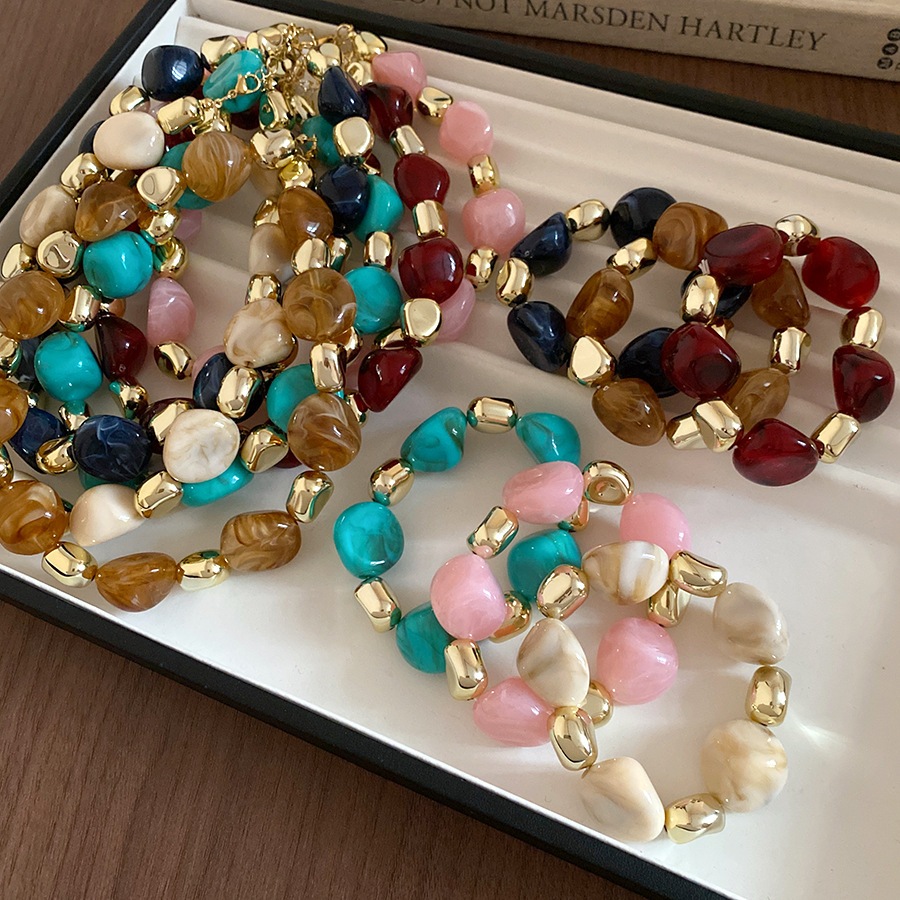 Vòng cổ thời trang đính cườm nhuộm không đều, xu hướng cổ điển mới, phù hợp cho nữ