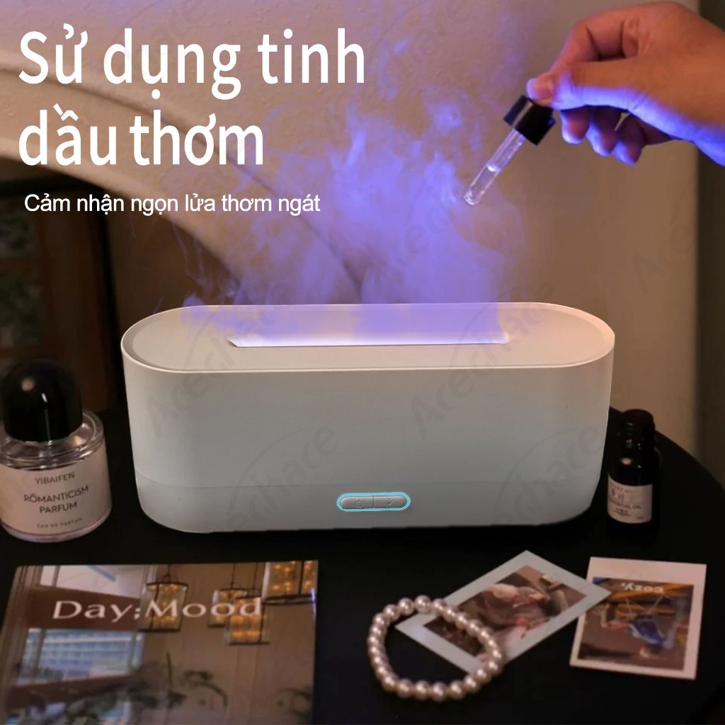 【 ✨💥Chỉ còn 40% giá gốc - Có thời hạn 】ACECHACE | Máy Xông Tinh Dầu Đa Năng - Đèn Ngủ LED 7 Màu, Tạo Lửa Giả - Chạy Siêu êm <50dB - Tặng Kèm Tinh Dầu | Làm Ẩm, Tạo Hương Thơm, Thư Giãn