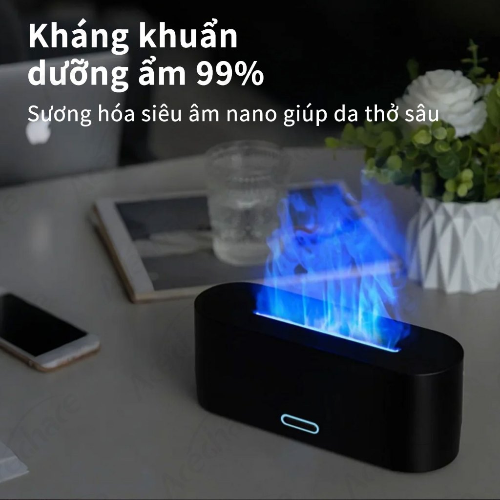 【 ✨💥Chỉ còn 40% giá gốc - Có thời hạn 】ACECHACE | Máy Xông Tinh Dầu Đa Năng - Đèn Ngủ LED 7 Màu, Tạo Lửa Giả - Chạy Siêu êm <50dB - Tặng Kèm Tinh Dầu | Làm Ẩm, Tạo Hương Thơm, Thư Giãn