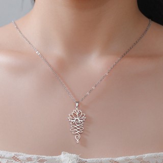 Vòng cổ hoa sen quyến rũ dành cho nữ, làm từ thép không gỉ