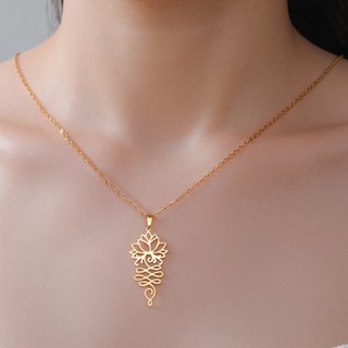 Vòng cổ hoa sen quyến rũ dành cho nữ, làm từ thép không gỉ
