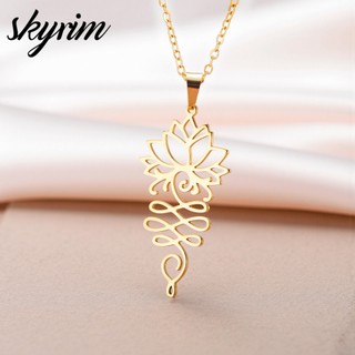 Vòng cổ hoa sen quyến rũ dành cho nữ, làm từ thép không gỉ
