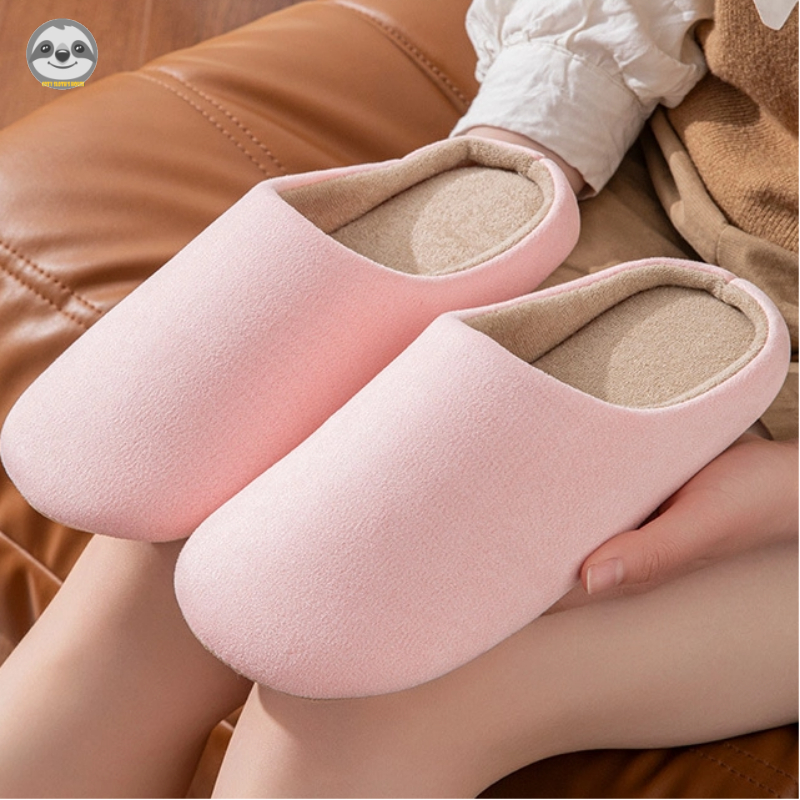 Phong cách Nhật Bản Muji Style / Dép cotton Baotou nam nữ / Dép cotton thoáng khí chống trượt / Dép ấm áp ngoài trời tại nhà
