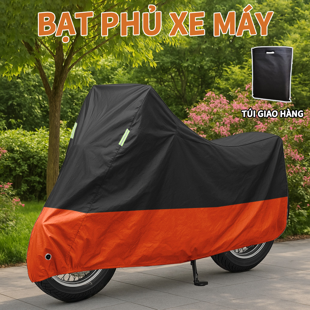 Mẫu mới Bạt Phủ Xe Máy Chống Mưa, Nắng, Bao Tất Cả Các Mùa Bụi Bẩn Chất Lượng Cao Chống Thấm Tuyệt Đối, Bao Trùm Cả Xe Với lỗ khóa