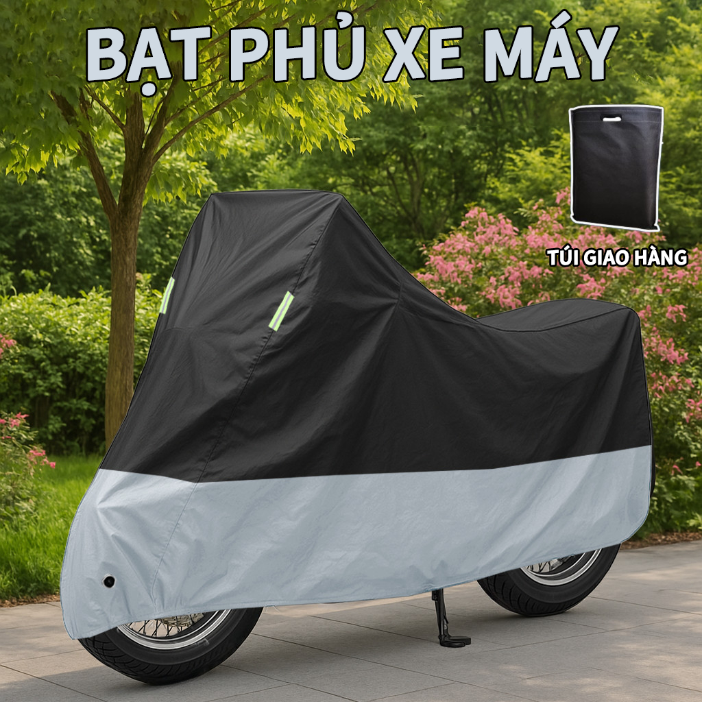 Mẫu mới Bạt Phủ Xe Máy Chống Mưa, Nắng, Bao Tất Cả Các Mùa Bụi Bẩn Chất Lượng Cao Chống Thấm Tuyệt Đối, Bao Trùm Cả Xe Với lỗ khóa