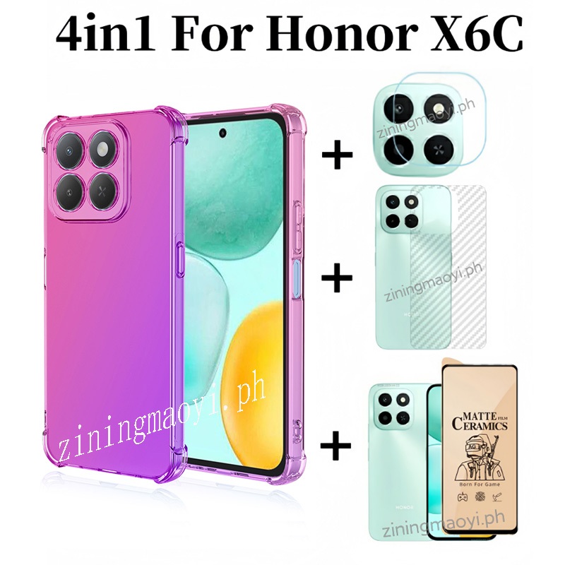 [Hàng có sẵn] Ốp điện thoại chống sốc màu Gradient 4in1 Honor X6C cho Honor X7C X8C X6B X7B X8B + Phim gốm bảo vệ màn hình + Phim ống kính + Phim mặt sau
