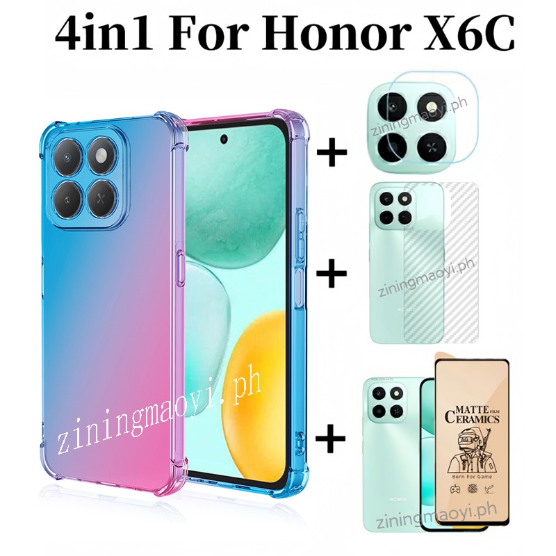 [Hàng có sẵn] Ốp điện thoại chống sốc màu Gradient 4in1 Honor X6C cho Honor X7C X8C X6B X7B X8B + Phim gốm bảo vệ màn hình + Phim ống kính + Phim mặt sau