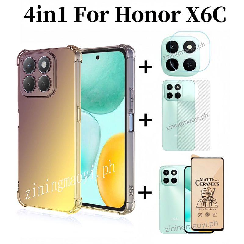[Hàng có sẵn] Ốp điện thoại chống sốc màu Gradient 4in1 Honor X6C cho Honor X7C X8C X6B X7B X8B + Phim gốm bảo vệ màn hình + Phim ống kính + Phim mặt sau