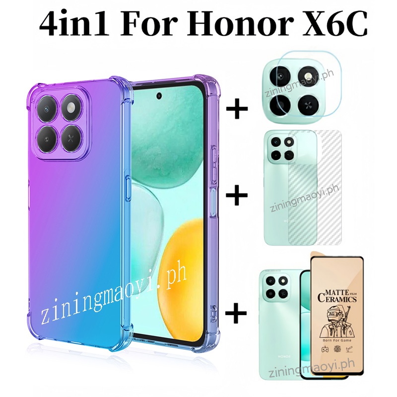 [Hàng có sẵn] Ốp điện thoại chống sốc màu Gradient 4in1 Honor X6C cho Honor X7C X8C X6B X7B X8B + Phim gốm bảo vệ màn hình + Phim ống kính + Phim mặt sau
