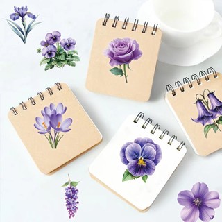 Bộ 50 Trong Suốt Lãng Mạn Hoa Tím Dán DIY Laptop Điện Thoại Chống Thấm Nước Miếng Dán