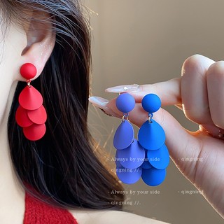 Bông tai nữ màu xanh lá cổ điển, phong cách retro