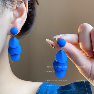 Bông tai nữ màu xanh lá cổ điển, phong cách retro