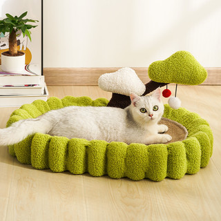 Giường cho mèo, Giường cho thú cưng lớn có thảm cào Sisal, Nhà cây cho mèo đa năng có khung leo núi và đồ chơi cho mèo trong nhà