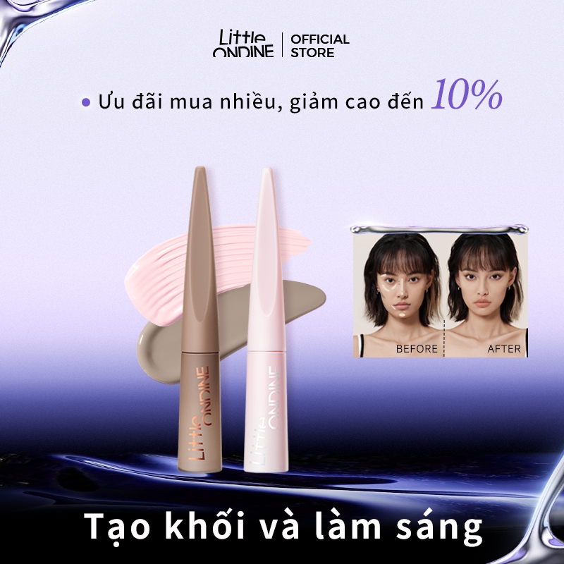 Kem Highlight dạng lỏng Little Ondine tạo khối, bắt sáng, má hồng