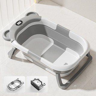 Bồn tắm cho thú cưng, Bồn tắm thú cưng di động gấp, Bồn tắm cho chó có cảm biến nhiệt độ, Thảm mềm, phích cắm thoát nước cho chó nhỏ Mèo