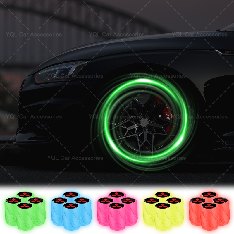Huỳnh Quang Ô Tô Lốp Van Nắp Bánh Xe Ô Tô Van Dành Cho Mitsubishi ASX Lancer Pajero Outlander L200 EVO EX Hàng Tiện Ích