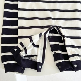 Bé trai sơ sinh Cotton Quần áo mùa đông mềm mại và thoải mái dễ thương Gấu nhỏ sọc trắng Quà tặng Giáng sinh (0-24 tháng)