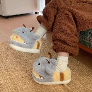 XIXITIAO Dép Cotton Dễ Thương Nam Nữ Cặp Đôi Mùa Đông Ấm Áp Trong Nhà