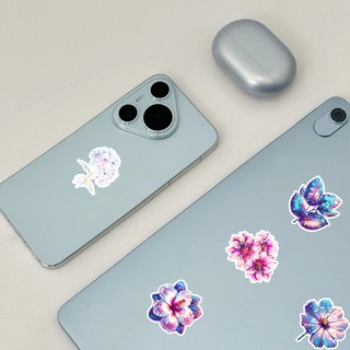 Bộ 50 Laser Nhiều Màu Sắc Hoa Hoạt Hình Dán DIY Laptop Vali Notebook Miếng Dán Đồ Chơi Trẻ Em