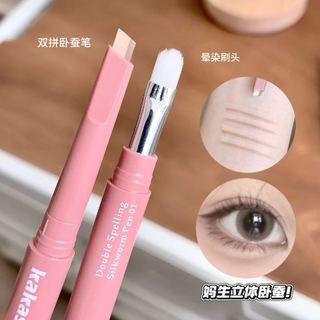 Bút Tạo Bọng Mắt 2 Màu & Cọ KAKASHOW - Bút kẻ giun lụa nằm mắt chống thấm nước mờ tự nhiên 3D phong cách Hàn Quốc C66
