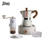 BINCOO Bộ máy pha cà phê gia đình Moka có máy xay cà phê thủ công Bộ cà phê Ý 3Cups / 6Cups — ảnh 1