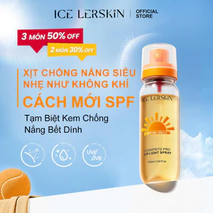 Kem Chống Nắng Dạng Xịt ICE LERSKIN SPF 50+ PA+++ 90ml Dưỡng Ẩm & Nuôi Dưỡng Nhẹ Mỏng & Thoáng Khí Bảo Vệ Cao Khỏi Tia UV Chống Nước Tiện Lợi Có thể thoa lại bất cứ lúc nào Không gây bết dính