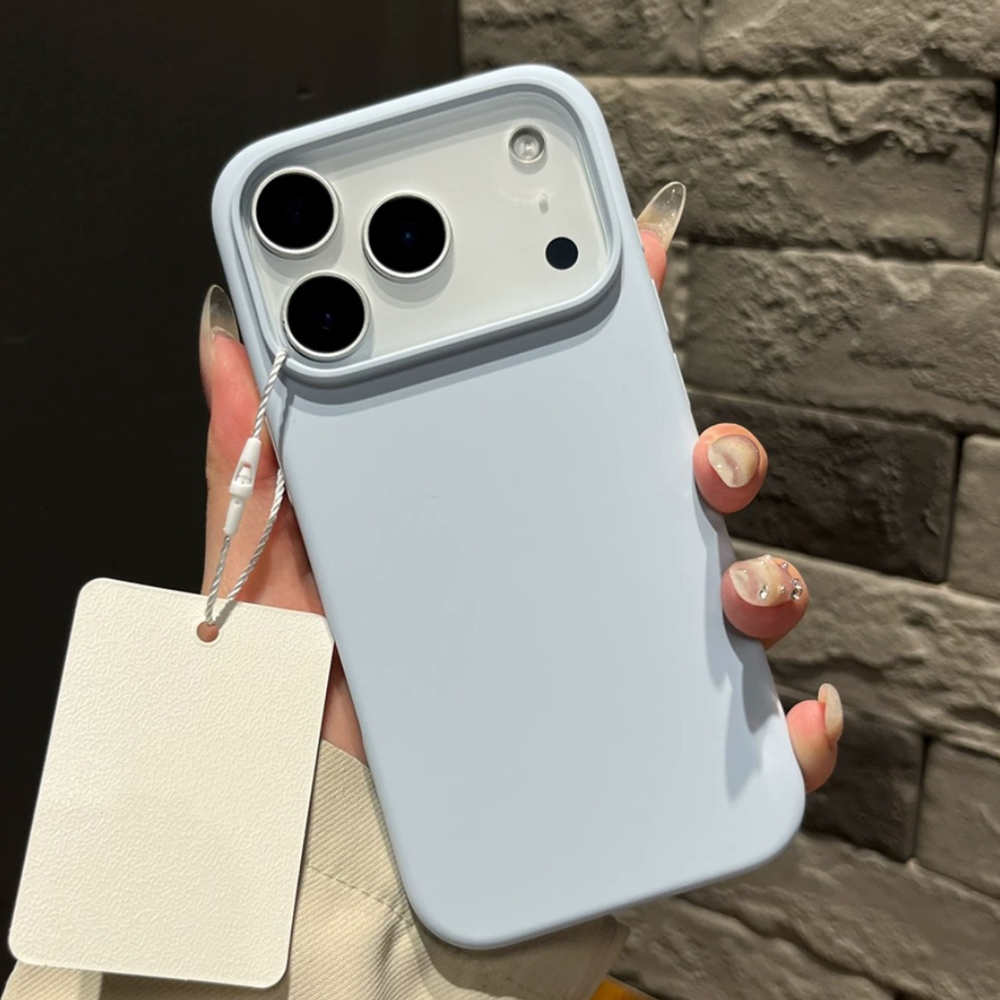 Ốp điện thoại silicon lỏng màu xanh da trời đơn giản cho iPhone 17ProMax16Plus 15 14 13 12 11 Pro Max Bảo hiểm toàn diện Vỏ mềm bảo vệ chống sốc