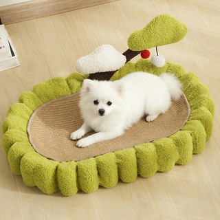 Giường cho mèo, Giường cho thú cưng lớn có thảm cào Sisal, Nhà cây cho mèo đa năng có khung leo núi và đồ chơi cho mèo trong nhà