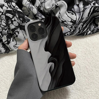 Ốp điện thoại 2 trong 1 màu đen trắng Apple 17 / 16 iPhone 15 Pro Max Phim mới 14 / 13 Sáng tạo 12 / 11 Pro Max 7 / 8 Plus Vỏ điện thoại bóng hai lớp