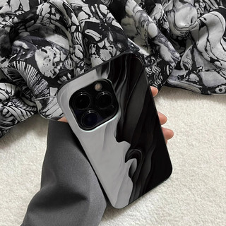 Ốp điện thoại 2 trong 1 màu đen trắng Apple 17 / 16 iPhone 15 Pro Max Phim mới 14 / 13 Sáng tạo 12 / 11 Pro Max 7 / 8 Plus Vỏ điện thoại bóng hai lớp